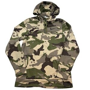 Mens Nike Therma-FIT Hoodie Full Camo Fleece Training Sweatshirt Camouflage Sm